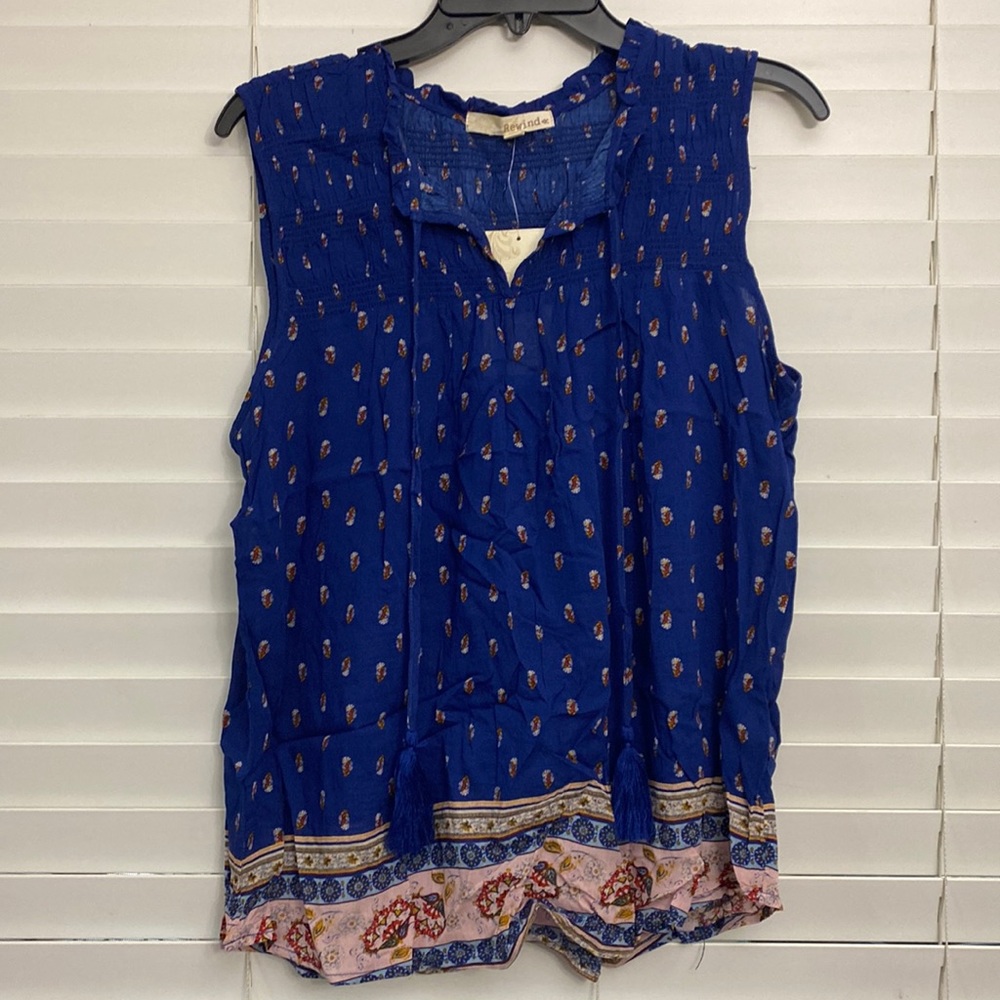 NWT Rewind sleeveless shirt with gathering at top size juniors large
